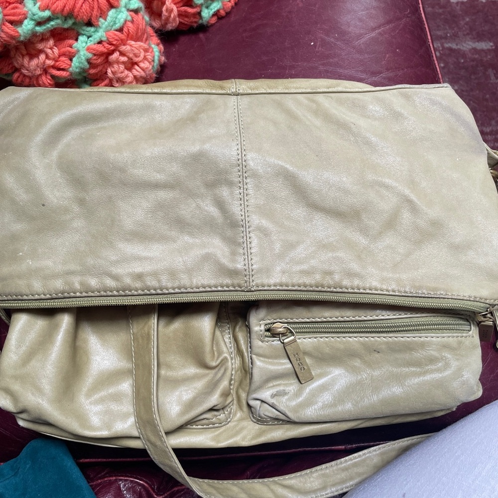 Authentic Hobo Brand Army Olive Green Real Leather Large Bag - Picture 12 of 13